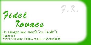 fidel kovacs business card